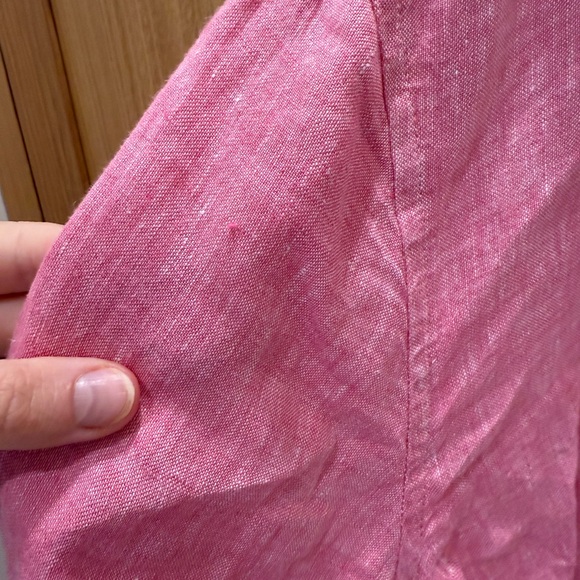 TALBOTS Boyfriend Linen Button-Down Shirt in Pink - Picture 4 of 6
